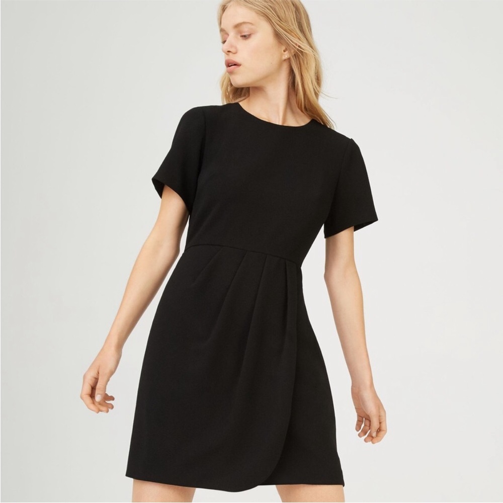 Club Monaco Lynndalyn dress faux wrap black size 2
